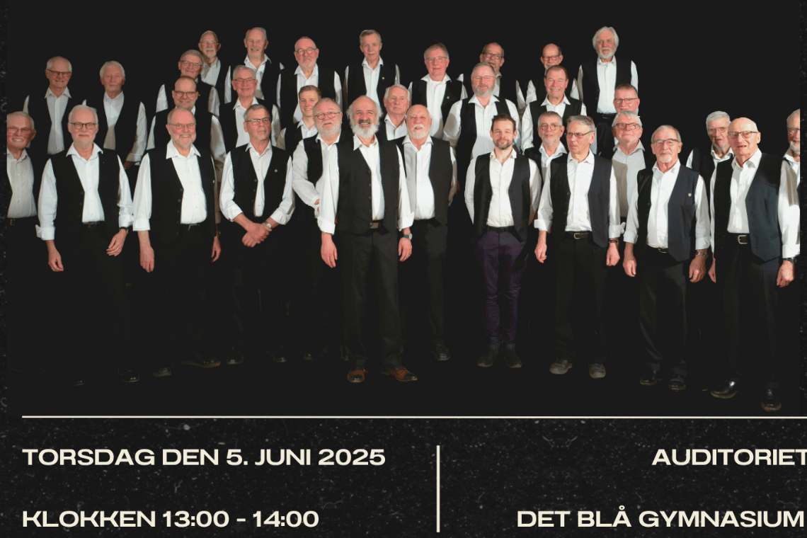 Horne Mandskor giver koncert i Det Blå Gymnasium