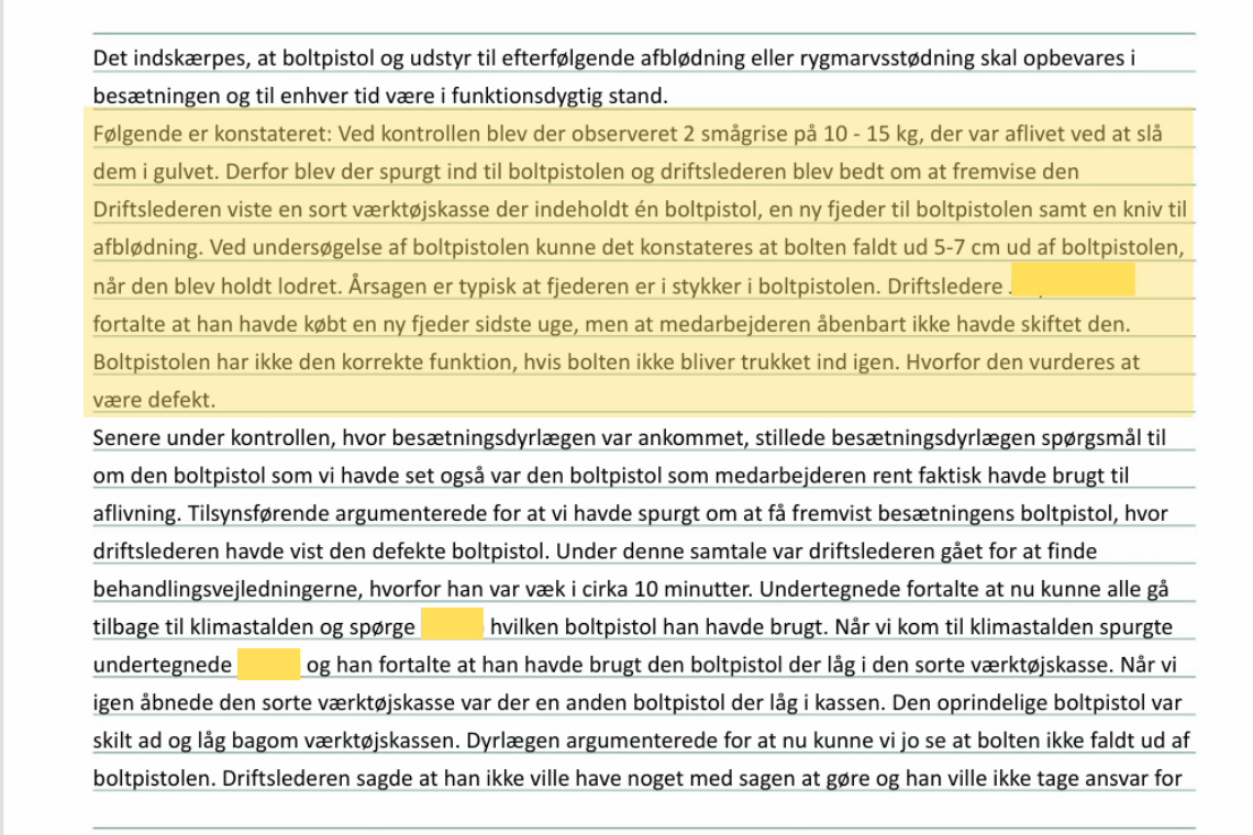 Smågrise aflivet ved at blive slået i gulvet på borgmesterens gård