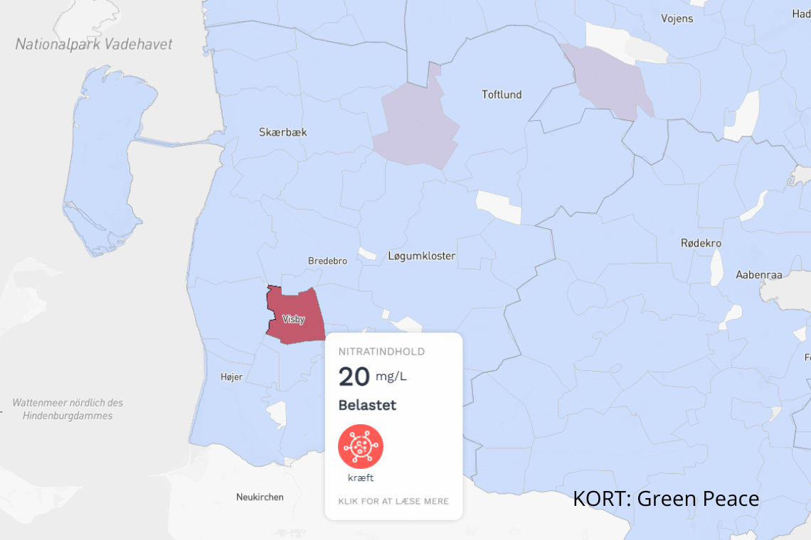 Greenpeace: Drikkevand i Visby området overskrider ny anbefalet grænse for nitrat
