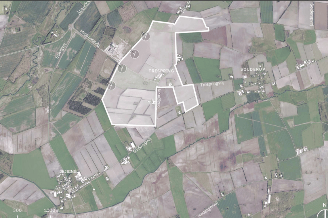 Stor hybridpark med sol og vind kan være på vej ved Jejsing: Nu skal miljøpåvirkningen vurderes